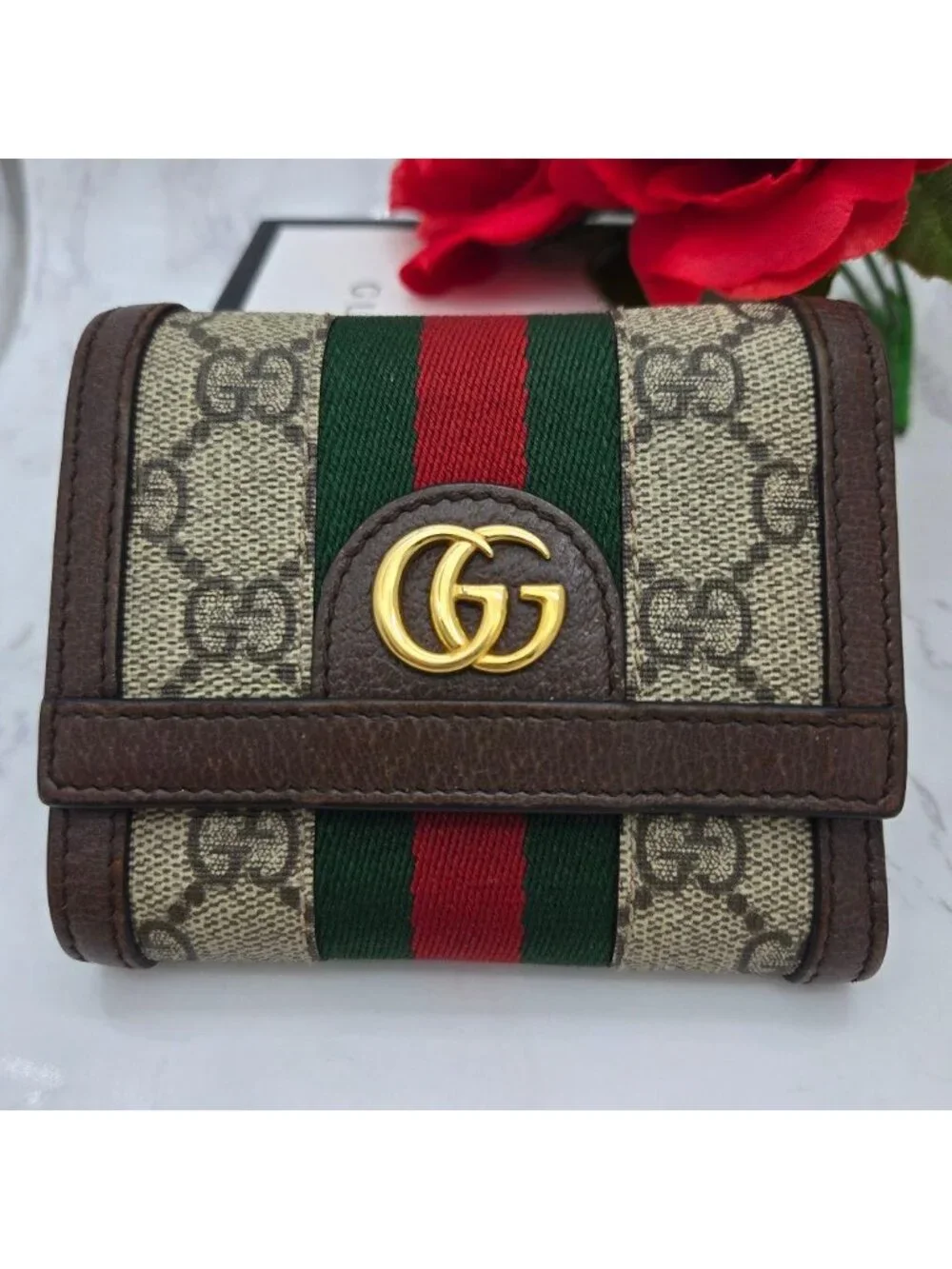 Gucci Fold Wallet Ophidia Sherry Line - Picture 1 of 15